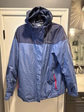 Columbia Two-Tone Navy and Light Blue Hooded Jacket